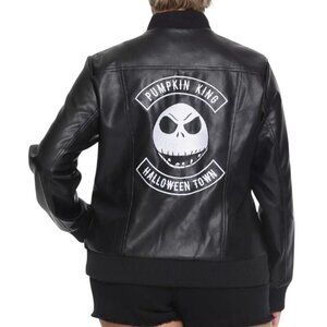 The Nightmare Before Christmas Jack Skellington Faux Leather Jacket Women 3X